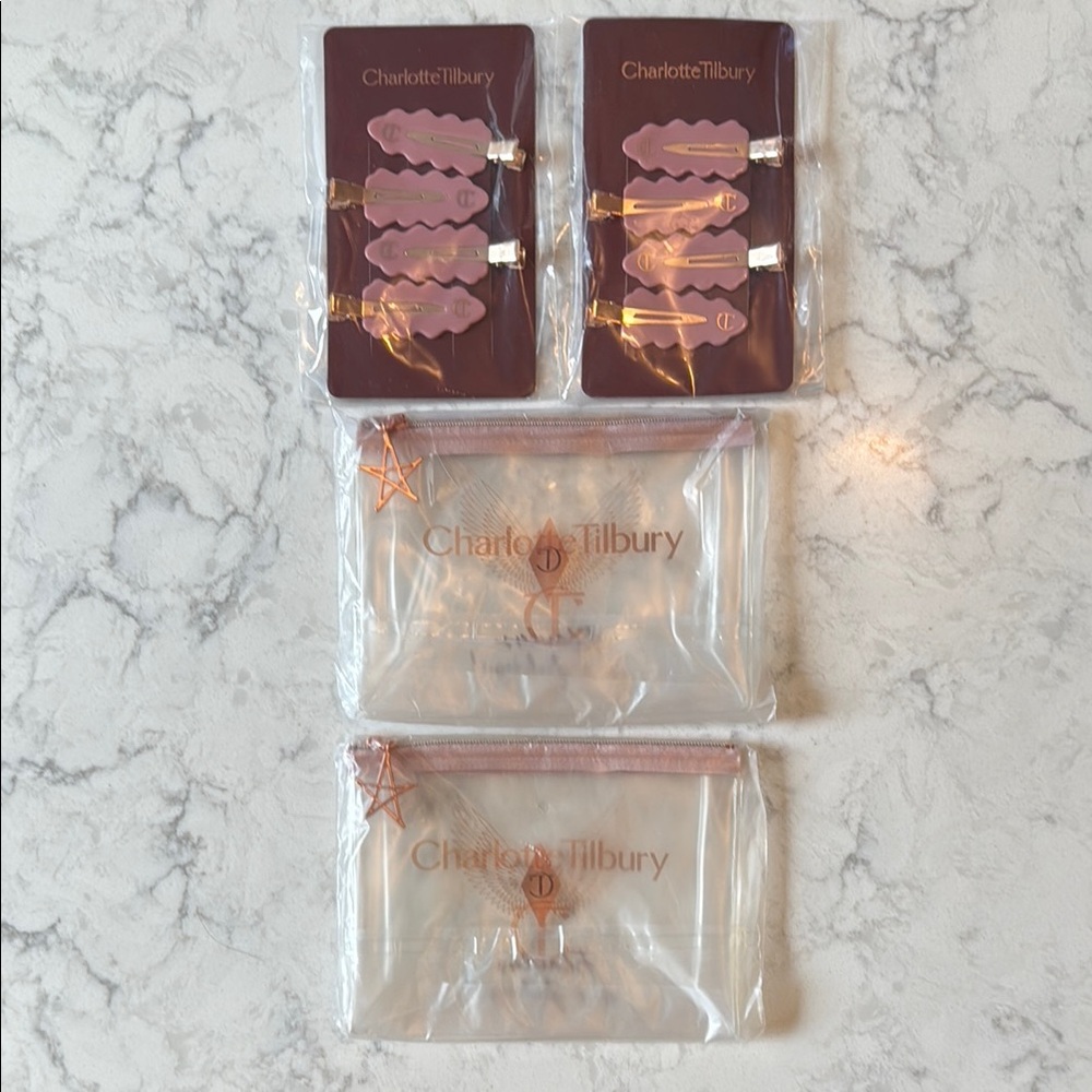 Charlotte Tilbury Pink and Gold Hair Accessories Set